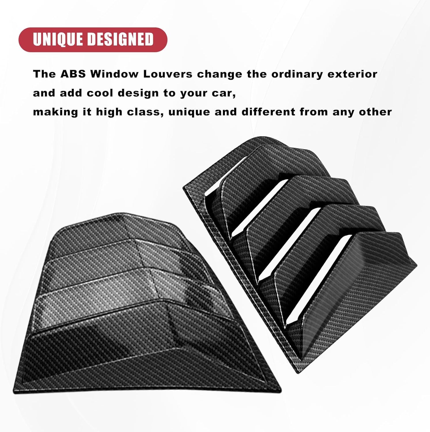 Sporacingrts Carbon Fiber Style Side Window Louvers Scoop Cover Sunshade Cover Compatible with 2018 2019 2020 2021 2022 Kia Stinger