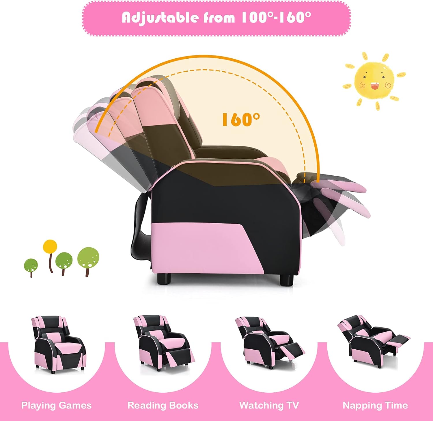 Buy HONEY JOY Kids Recliner, Youth Game Reclining Chair w/Headrest