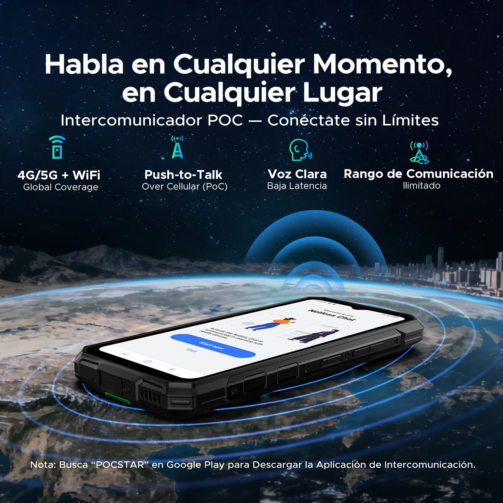 FIRE7PRO Móvil Rugerizado 6,6" IPS/90Hz 13000mAh/33W, 32GB+256GB/2TB Android 15 Movil Indestructible, Cámara 64MP+20MP+16MP/Lámpara de 1200LM/NFC/OTG/Face ID/GPS/Movil Irrompible