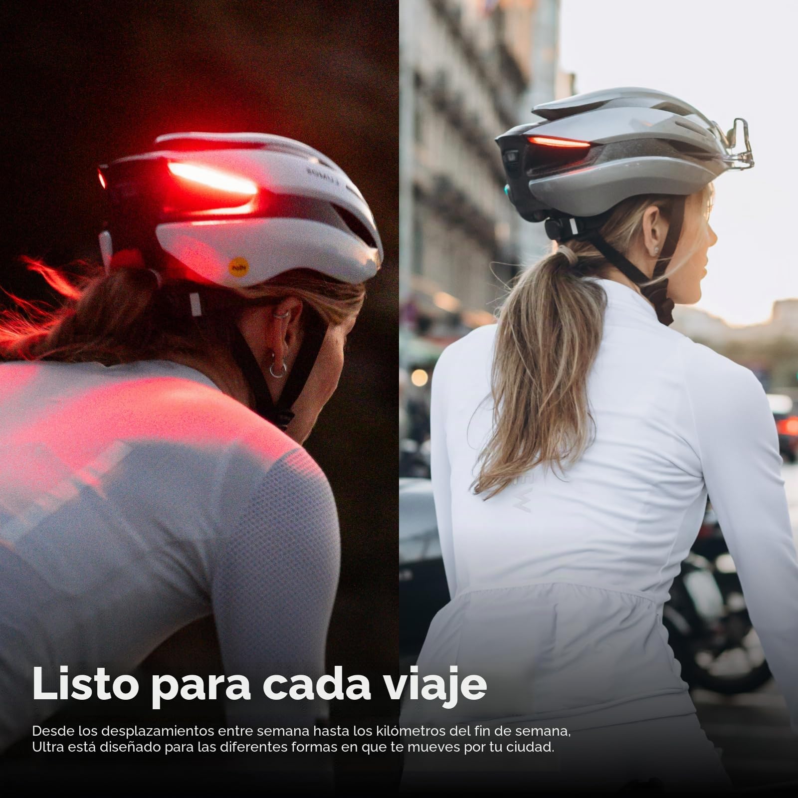 Lumos Casco Ultra Smart | Casco de Bicicleta | Luz Delantera y Trasera (LED) | Intermitente | Luces de Freno | Conexión Bluetooth | Adultos: Hombre, Mujer