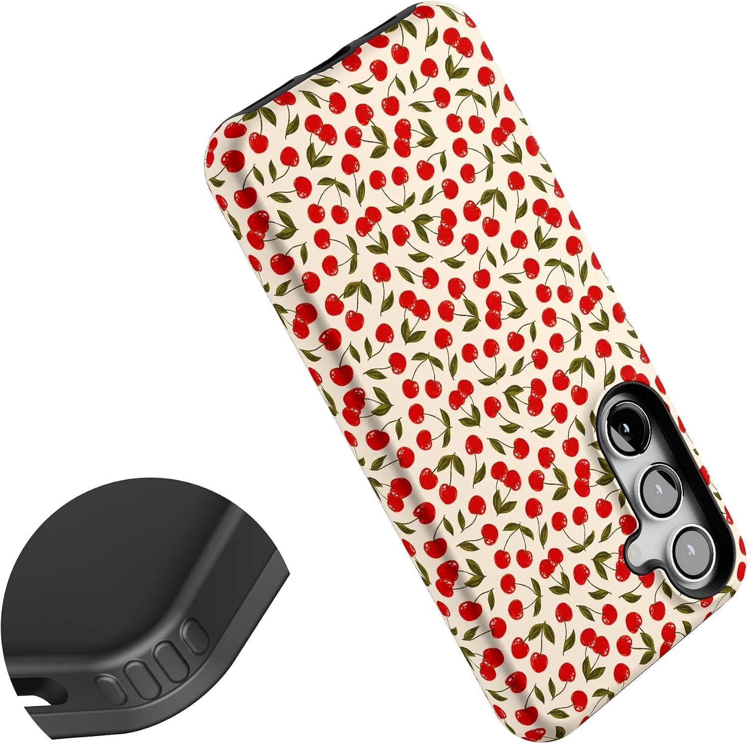 Casely Galaxy S24 Case | Cherry on Top | Red Cherries | Essential Slim Dual-Layer Protective Design