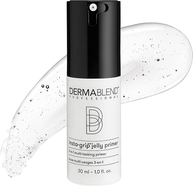 Dermablend Professional Insta-Grip Jelly Primer - 3-in-1: 24-Hour Makeup Extender, Instant Moisturizer, and Skin Tightening Mask - Dermatologist-Created, Fragrance-Free, Allergy-Tested - 30 ml