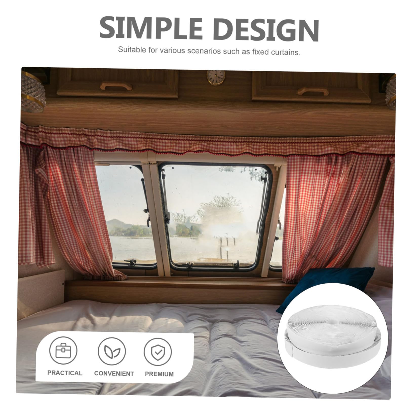 Veemoon 1 ensemble Ruban Adhésif Double Face Bande Autocollante pour Rideaux Tapis et Moustiquaires Fixation Durable et Résistante Pratique pour Maison et Automobile