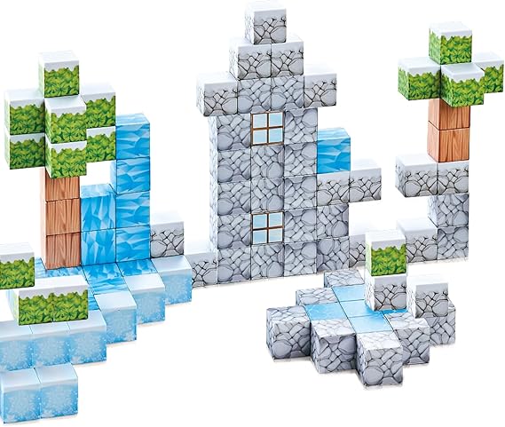 Magnetic Tiles-Build Mine Magnet World Frozen Set 3-4,Magnetic Blocks Sensory Toys for Age 5-7,STEM Magnets Cubes Building Toys for Halloween Christmas Birthday Gifts for Girls Boys Ages 4-8 8-12