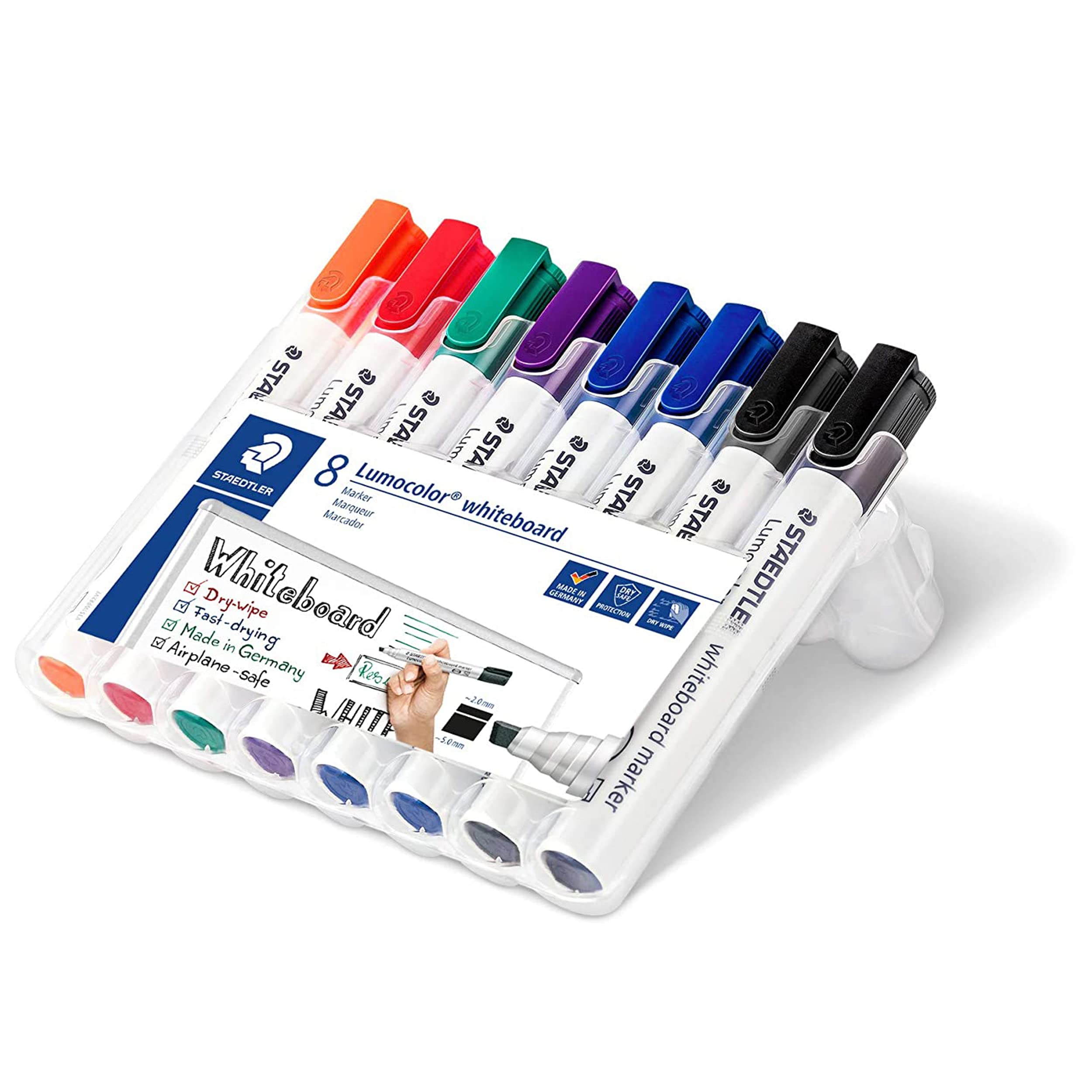Image secondaire de Lot de 8 marqueurs Staedtler Lumocolor pour tableau blanc - Pointe biseautée