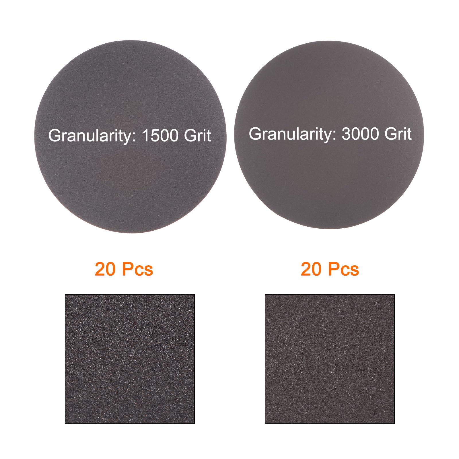 QUARKZMAN 40uds 5 Pulgadas Lijado Esponja Juego 1500 Grano 3000 Grano Gancho y Bucle Lijado Disco Húmedo/Seco Pulido para Auto Madera Yeso Paneles Metal