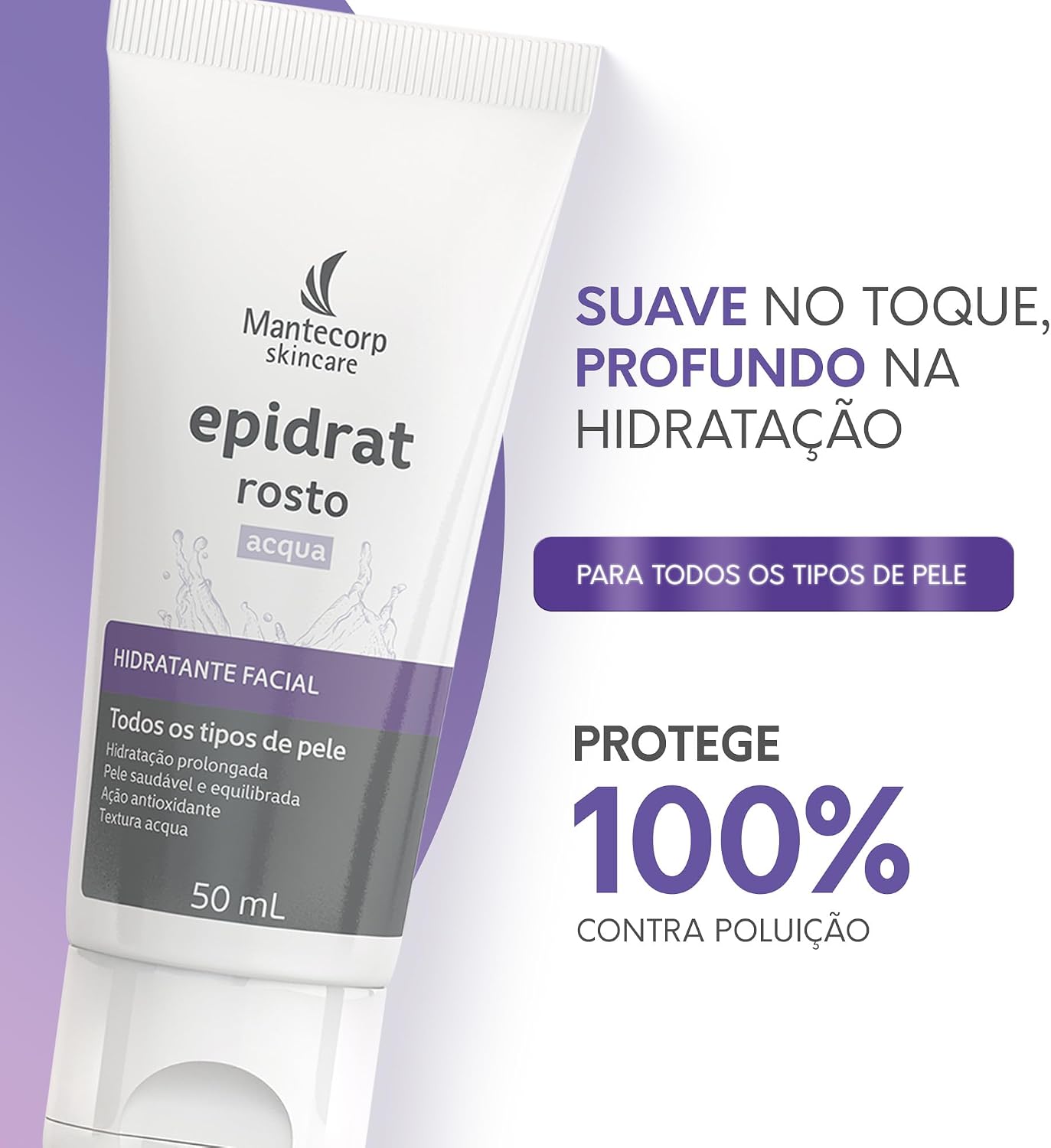 Hidratante Facial Epidrat Acqua - 50ml - Textura Leve e Rápida Absorção - Mantecorp Hidratante Facial Epidrat Acqua - 50ml - Textura Leve e Rápida Absorção - Mantecorp