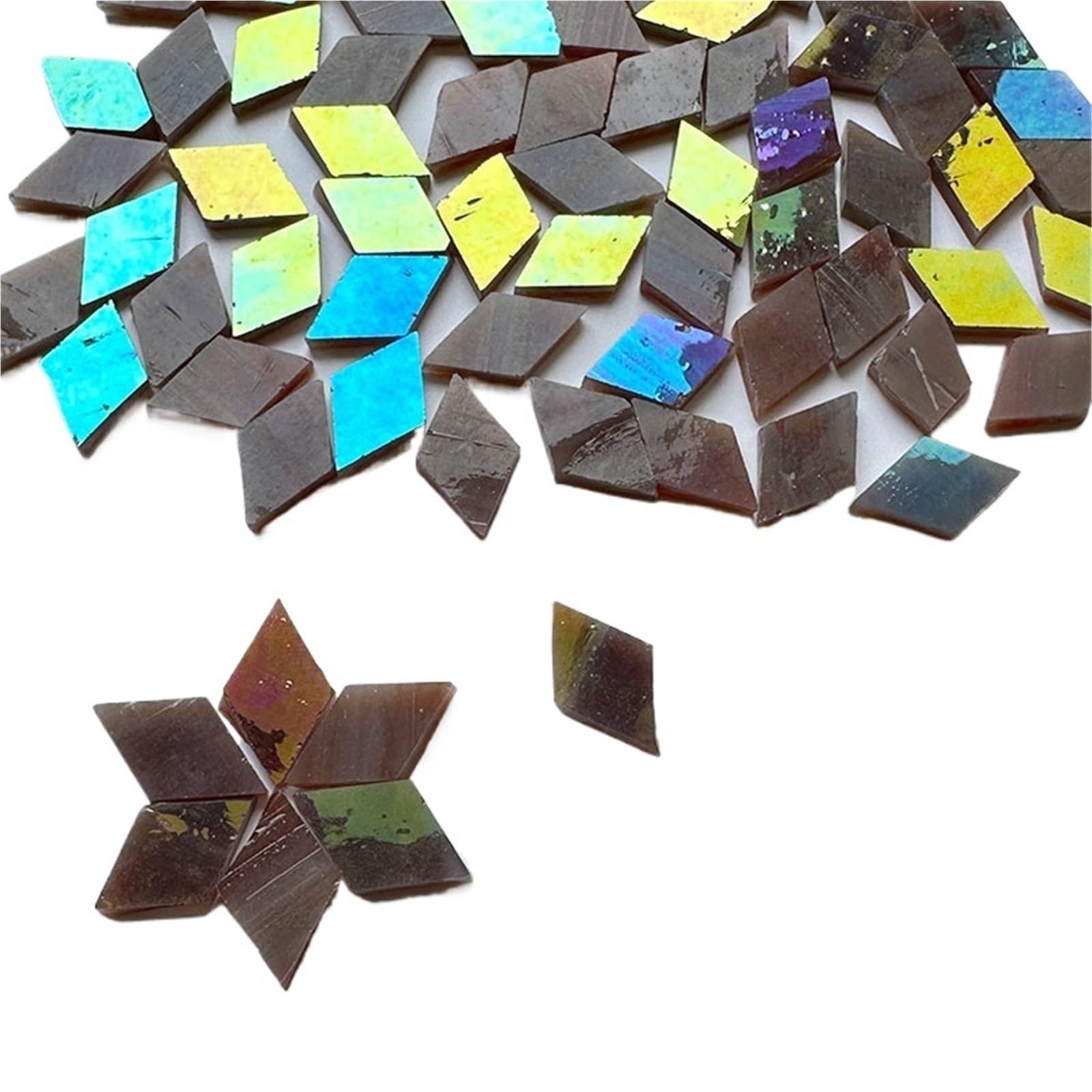 Vaeltor Color 2 150G Clear Glass Mosaic Tiles Multi Color For Diy Craft Home Wall Art
