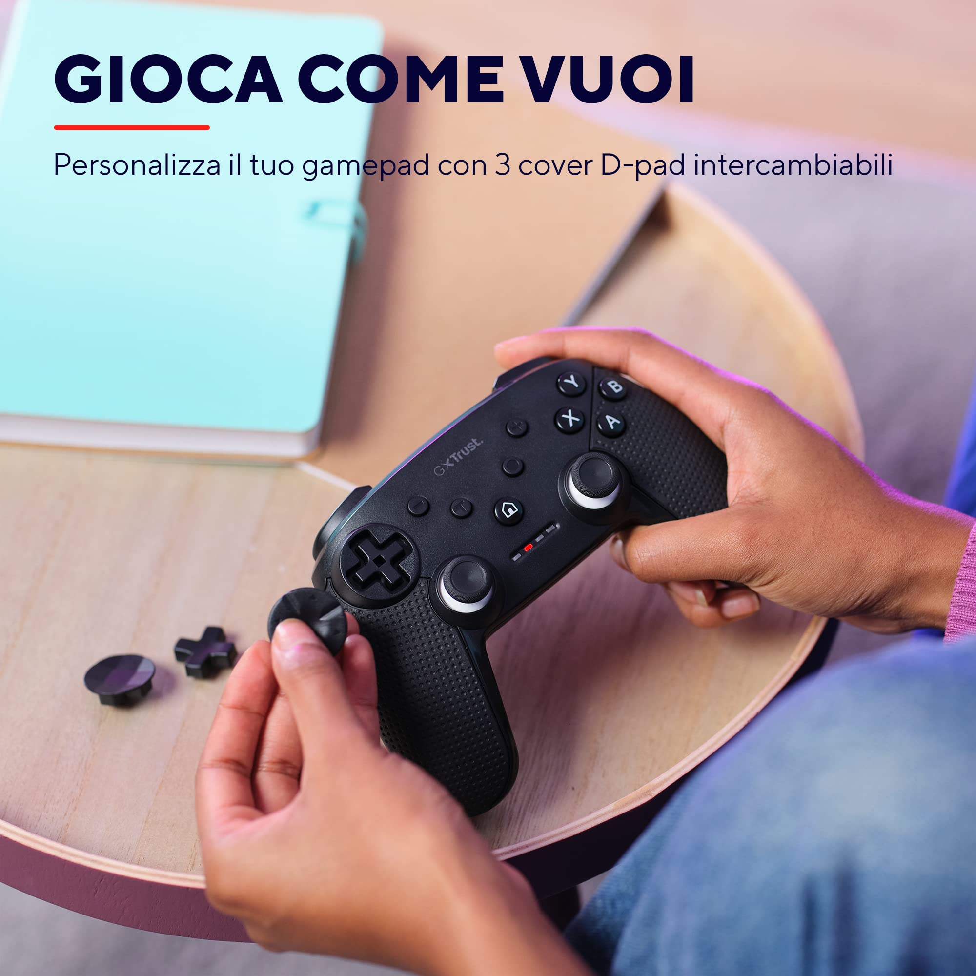 GXTrust Trust Gaming GXT 542 Muta Controller Nintendo Switch & PC Wireless Bluetooth/RF/USB, Design Sostenibile, Batteria Ricaricabile, Gamepad senza Fili per Switch OLED/Lite, Computer, Android, iOS
