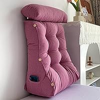 Vista 8 de Almohada de lectura con cuello, respaldo de cabecera triangular, cojín de soporte lumbar, almohada de apoyo de espalda para soporte de espalda