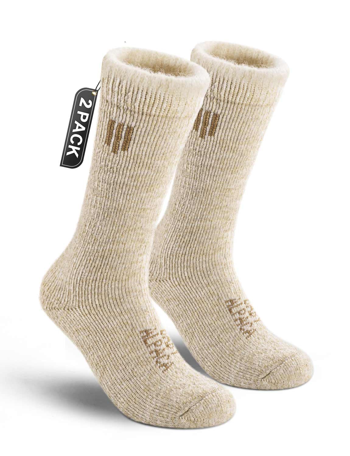 Juclise Alpaca Wool Boot Socks Men and Women, Heavyweight Thick Thermal Socks Cold Weather Hunting Hiking, Moisture Wicking
