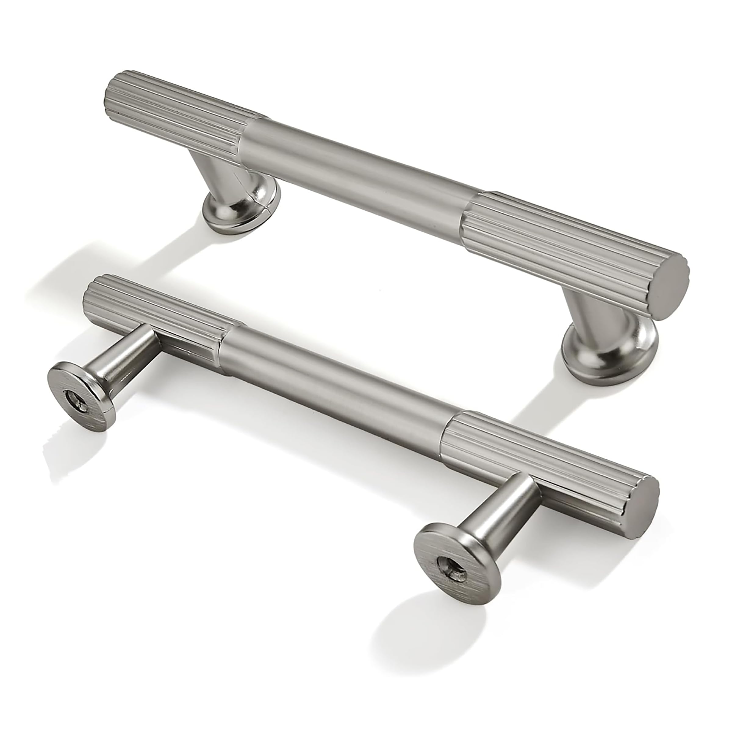 ZAUYX 2Pack 4Inch Hole Center Brushed Satin Nickel Cabinet Pulls Solid Heavy Duty Cabinet Pull is Suitable for Drawers Dressers Handles Kitchens Bathroom cabinets — image 1