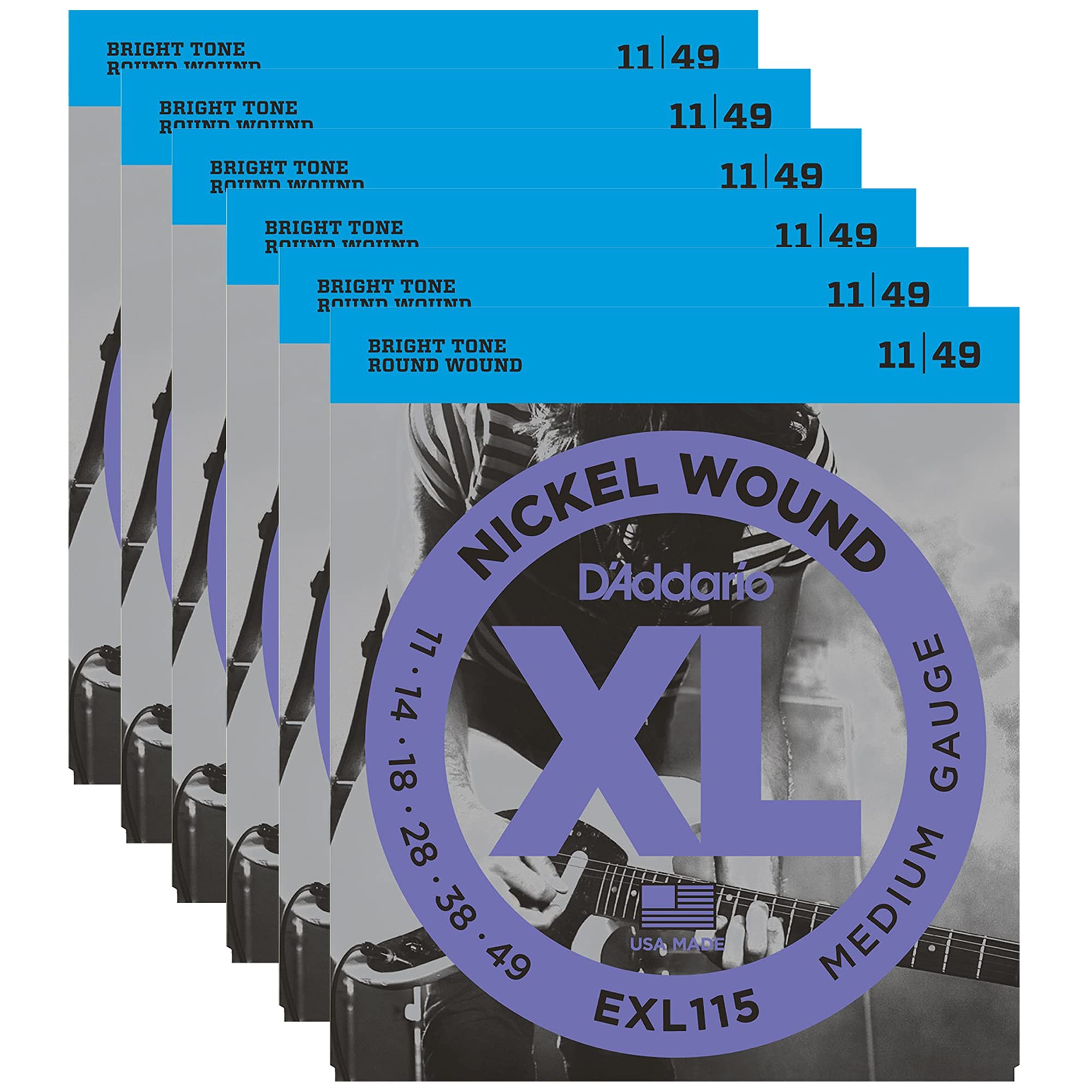 D'Addario EXL115 Electric 11-49 (6 Pack) : Amazon.ca: Musical
