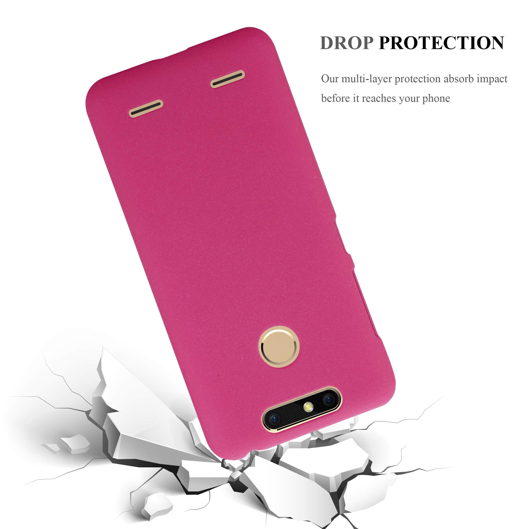 Custodia Rigida Cadorabo Frosty Rosa Per ZTE Blade V8, Cover Sottile Antiurto Con Bordi Rialzati, Effetto Opaco