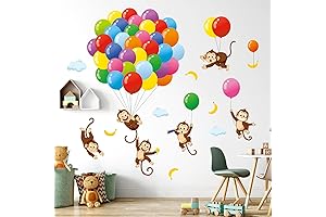 DECOWALL Cartoon Animal Wall Stickers for Kids, Removable DIY Peel and Stick...