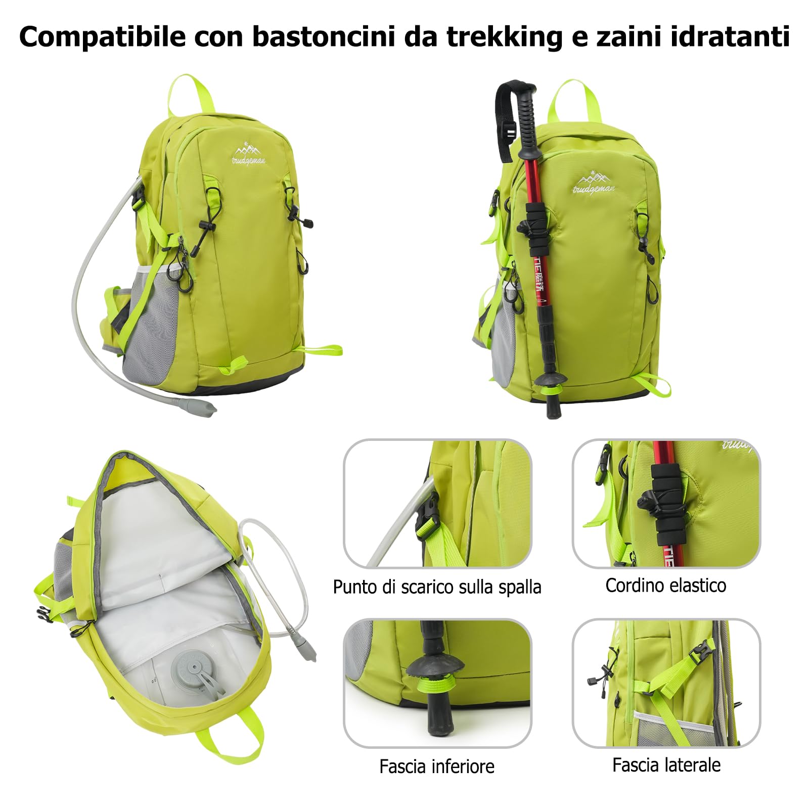30L Zaino da Escursionismo Zaino Outdoor Impermeabile Zaini con Sistema Dorsale Traspirante per Camping Viaggi Uso Quotidiano Blu