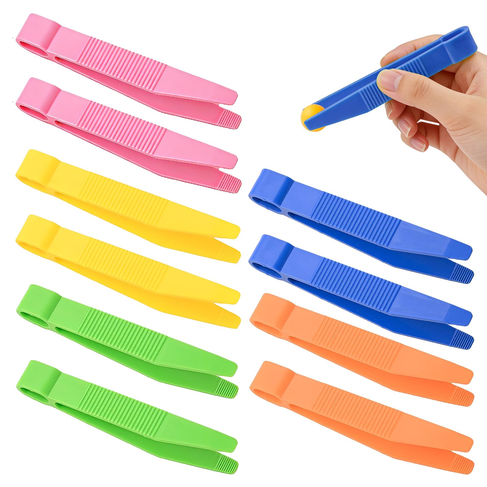 Small Tweezers, 10 Pcs Colorful Plastic Tweezers Tweezer for Fine Motor Skills Sorting Sensory Play Craft for- Classroom Home Sorting Counting Handmade DIY Crafts