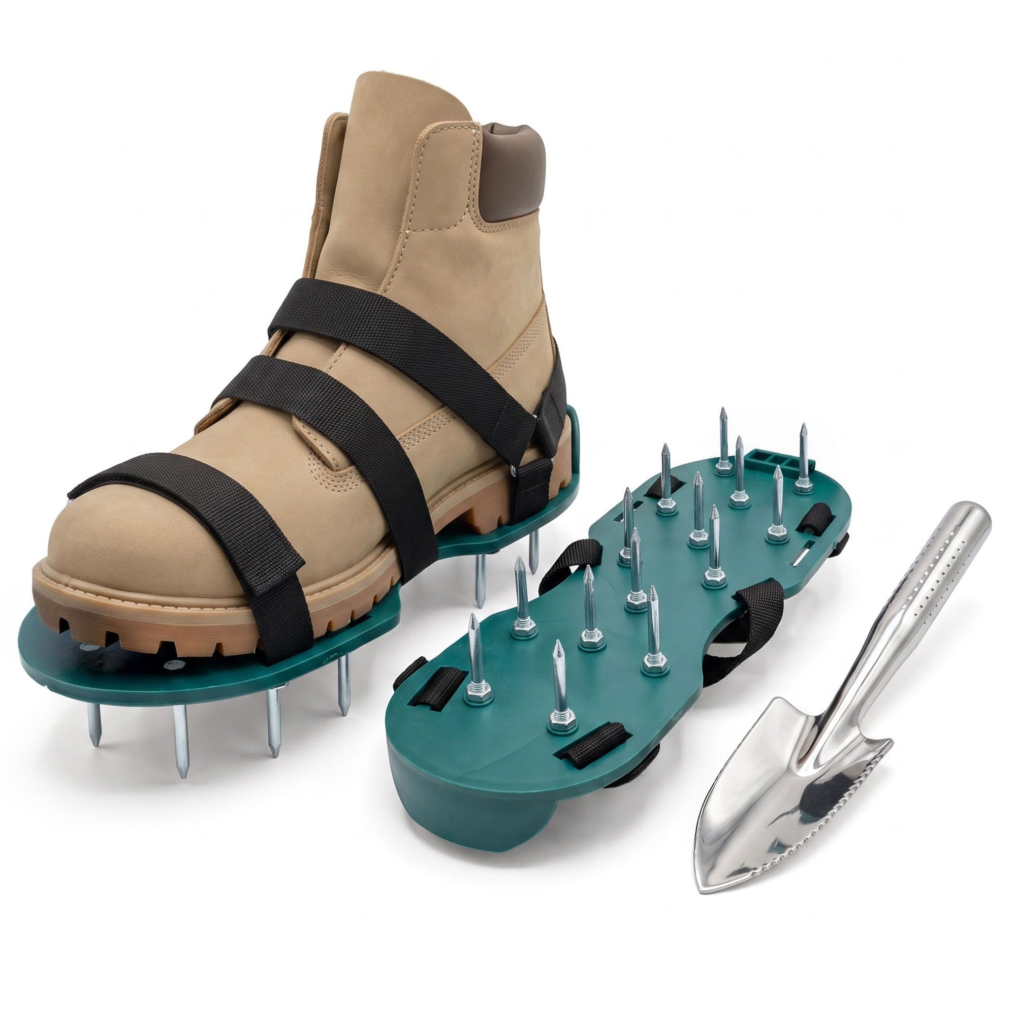 Green Haven Lawn Aerator Shoes | Metal Spikes | Fits Any Boot Size