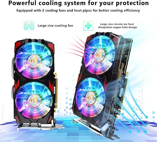 Miniatura 6 de ARDIYES Tarjetas gráficas RX 580 (con ventiladores ARGB), 2048SP, 8GB, GDDR5, 256 bits, tarjeta de video para juegos de PC, 2XDP, HDMI, PCI Express