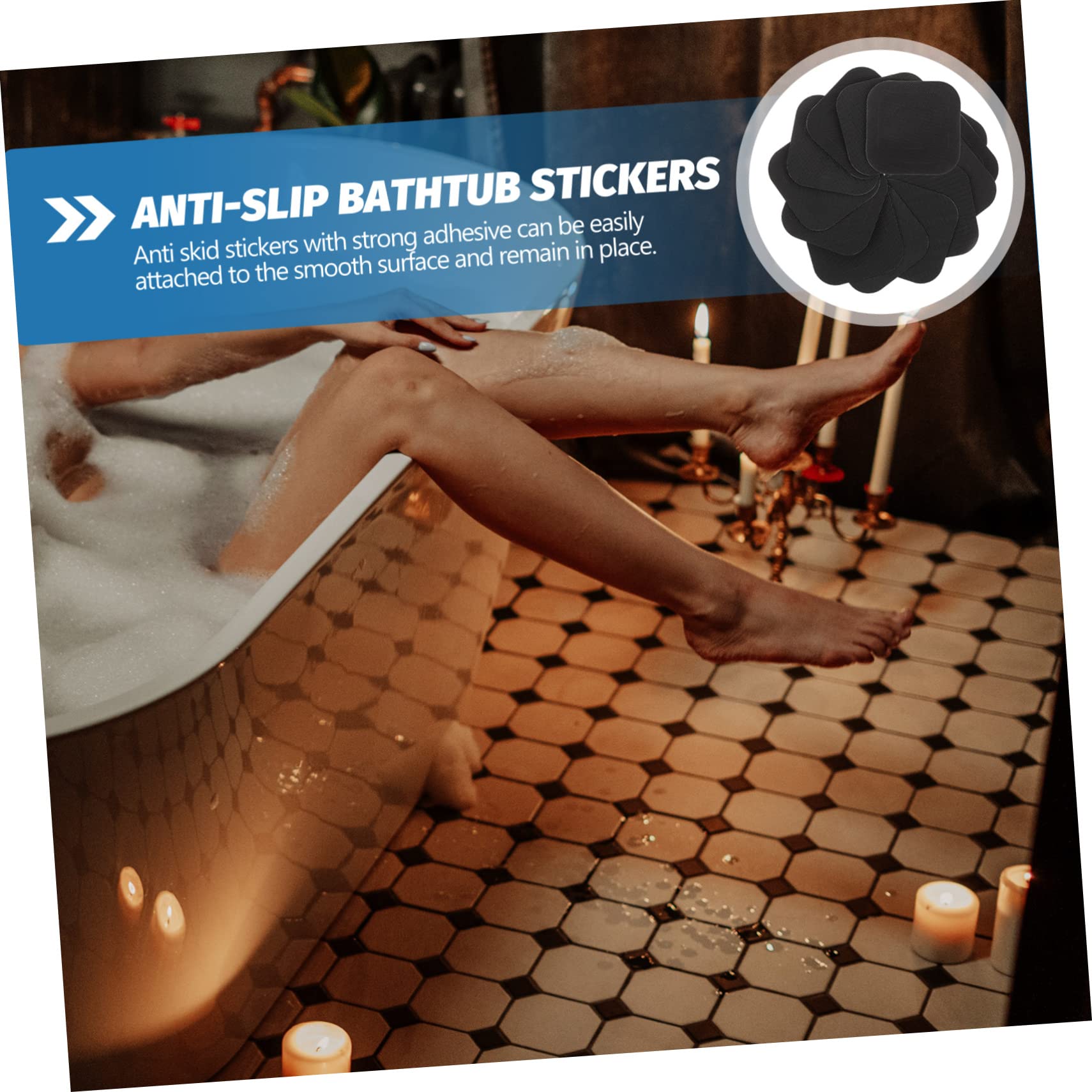 IMIKEYA 80hojas Pegatinas Antideslizantes para Baño De Seguridad Bañera y Ducha Material Peva y Fácil Instalación Prevención De Resbalones Superficies Lisas