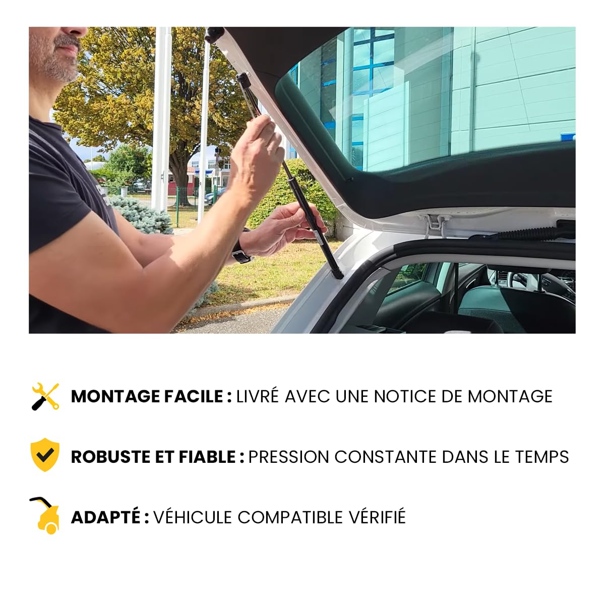 Lot de 2 vérins de capot compatible avec Nissan Patrol Y61 - Modèle de 1998 à 2009 - Modèle GR Y61