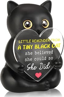FTONENI Black Cat Desk Figurine Encouragement Gift for Coworker Teacher Nurse, She Believed She Could Desk Decor, Appreciation Gift for Women Office Team - FDD621