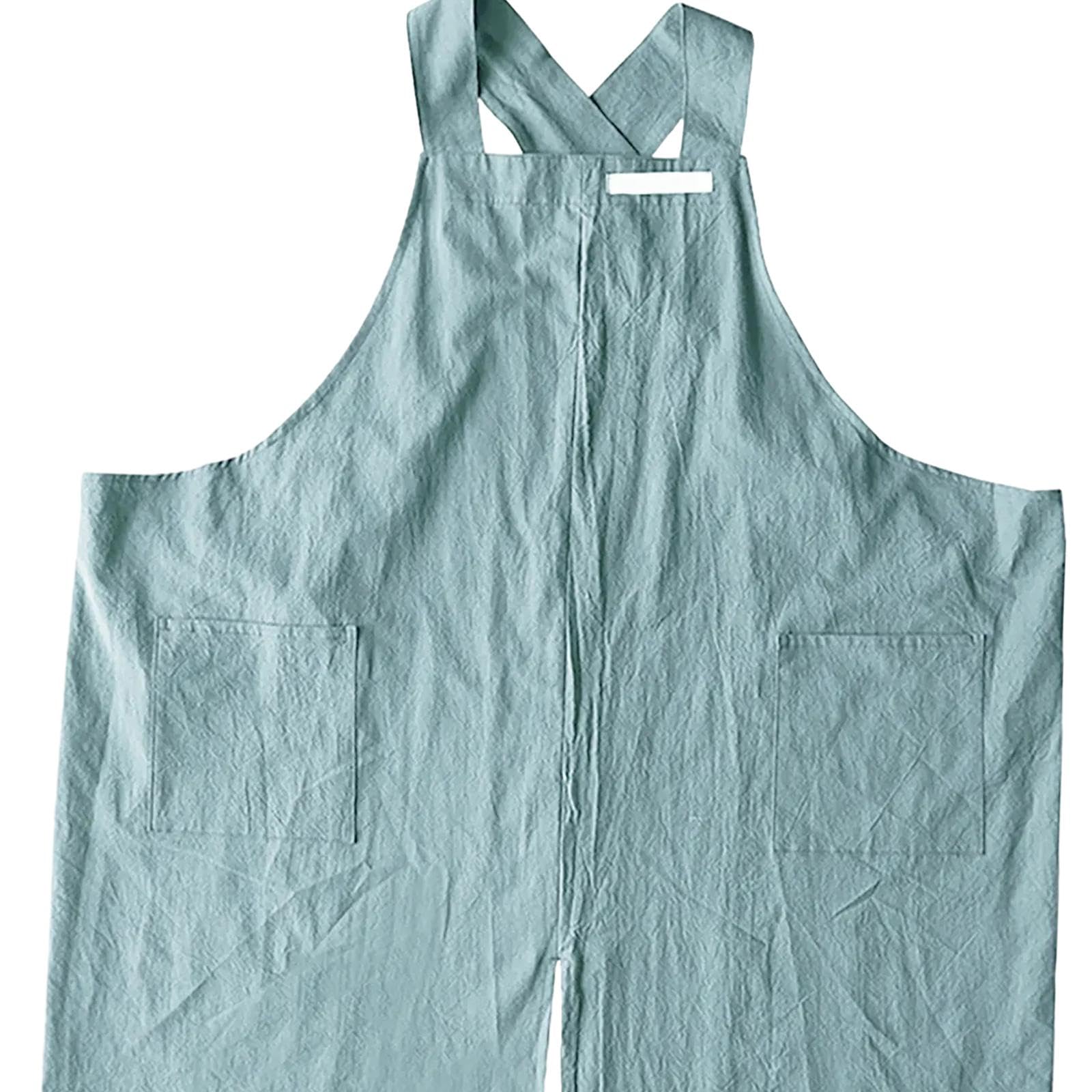 Tablier Atelier Femme Homme Tablier Cuisine Tablier Résistant à l'huile Tablier Réglable Poches Multiples Confortable Tissu Doux Adapté Au Tra, Bleu Clair