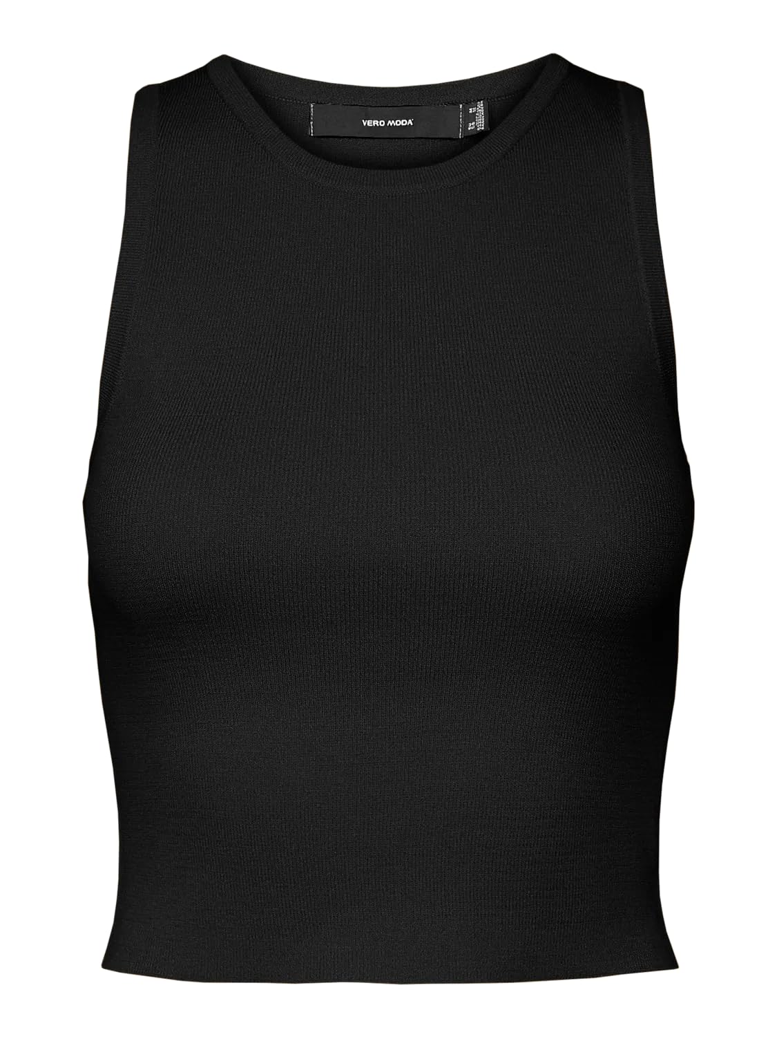VERO MODA Women's Vmginny SL O-Neck Crop Top Noos Knitted Top, Black, L