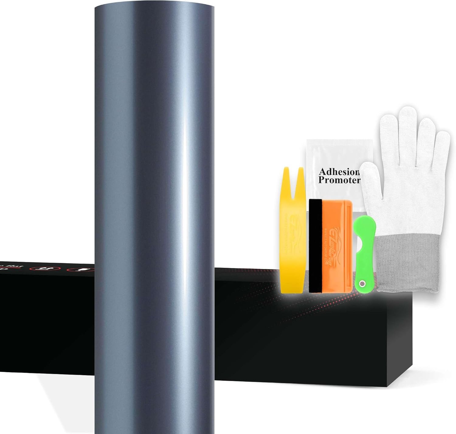 20"x60" (1.6FTx5FT) PET Liquid Metallic Somata Blue Gloss Vinyl Wrap Auto Car Sticker Decal Film Sheet Bubble Free Air Release Technology with Tool Kit