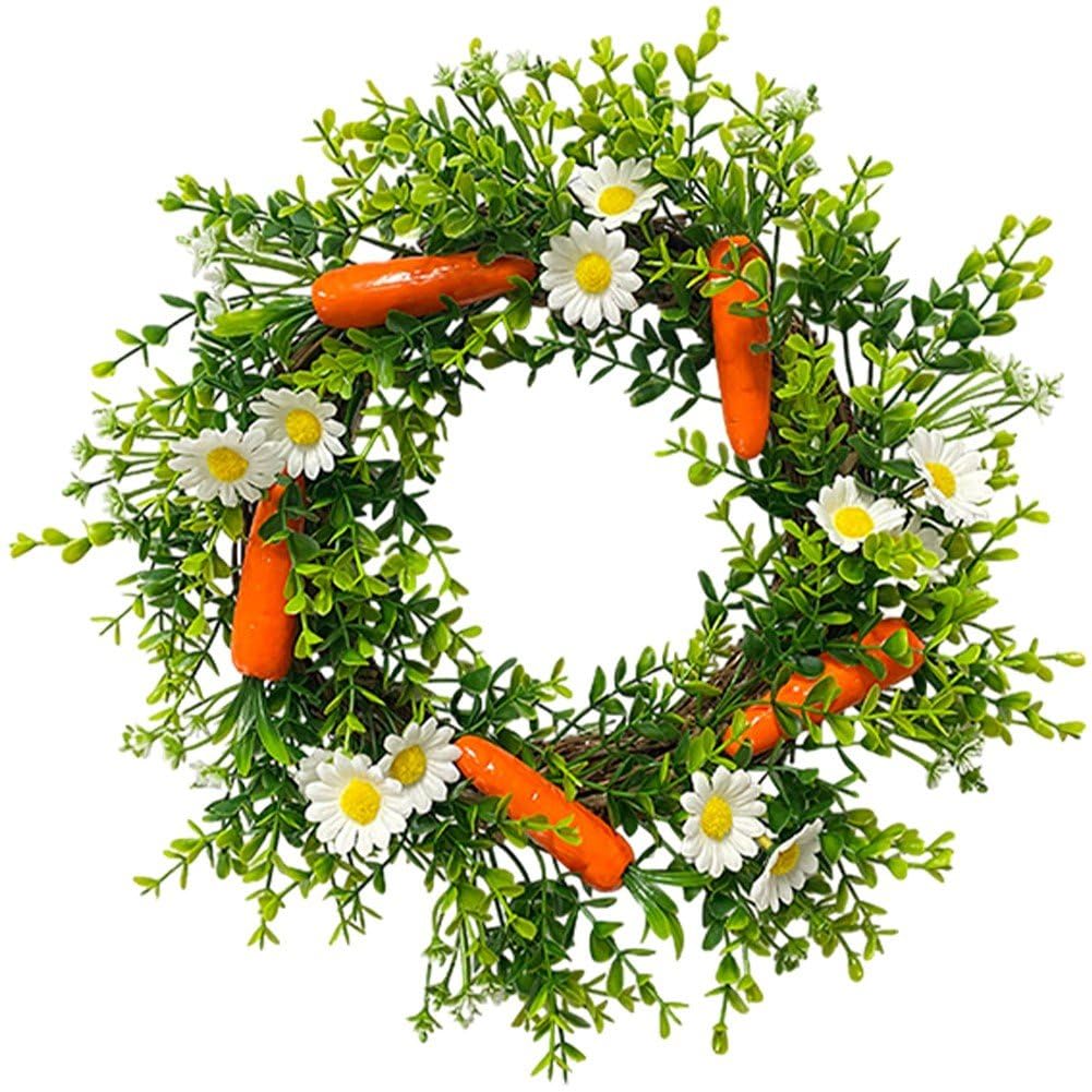 Couronne de porte de Pâques et guirlande fleurie de printemps pour décoration murale