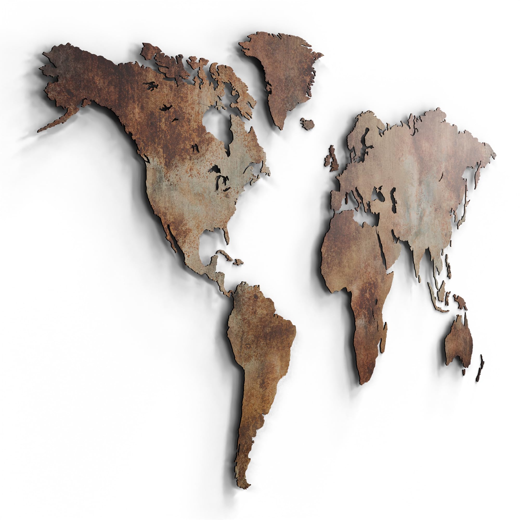 Giallobus - CARTE DU MONDE - ÉDITION SPÉCIALE - EFFET DE ROUILLE INDUSTRIEL - DÉCORATION MURALE EN MDF - 130x72 CM