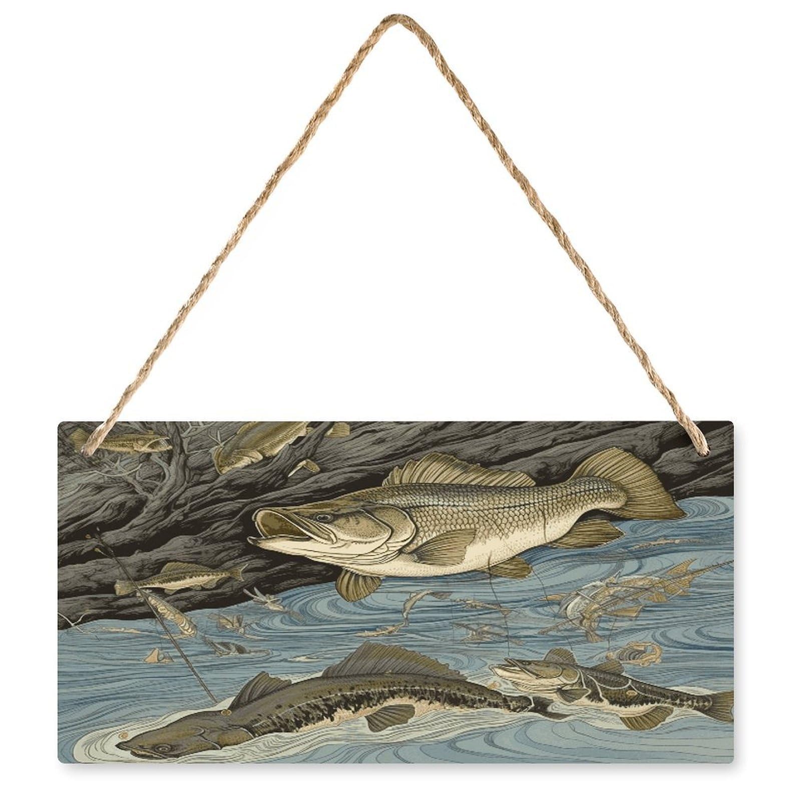 Fodpand Style Fishing Wall Art Wooden Hanging Sign Decor, Artwork For Wall Decoration, Funny Plaque For Bedroom Kitchen Living Room Home Decoration 9.8 X 4.9 Inch