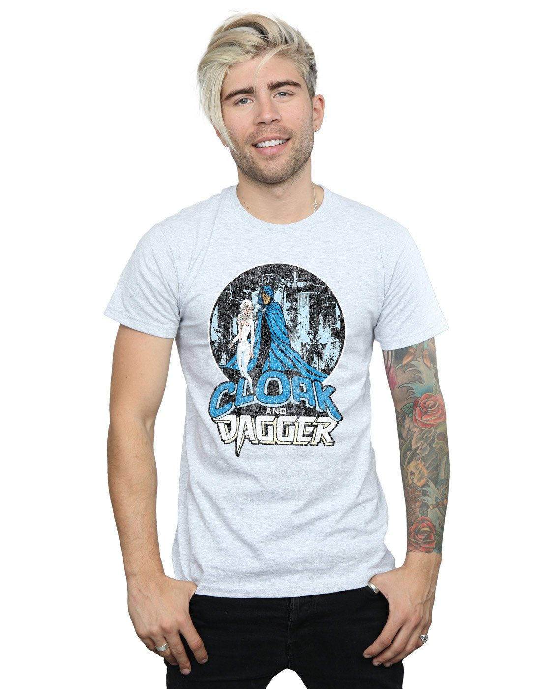 Marvel Men's Cloak & Dagger T-Shirt - Large - Grey