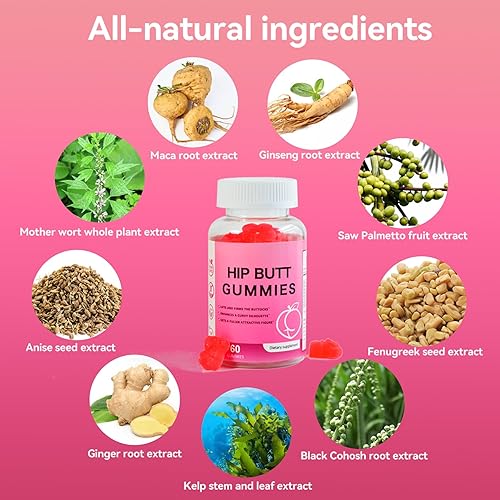 Miniatura 5 de Gomitas potenciadoras de glúteos de cadera para el crecimiento de glúteos y caderas, gomitas de glúteos para glúteos más grandes rápidamente,