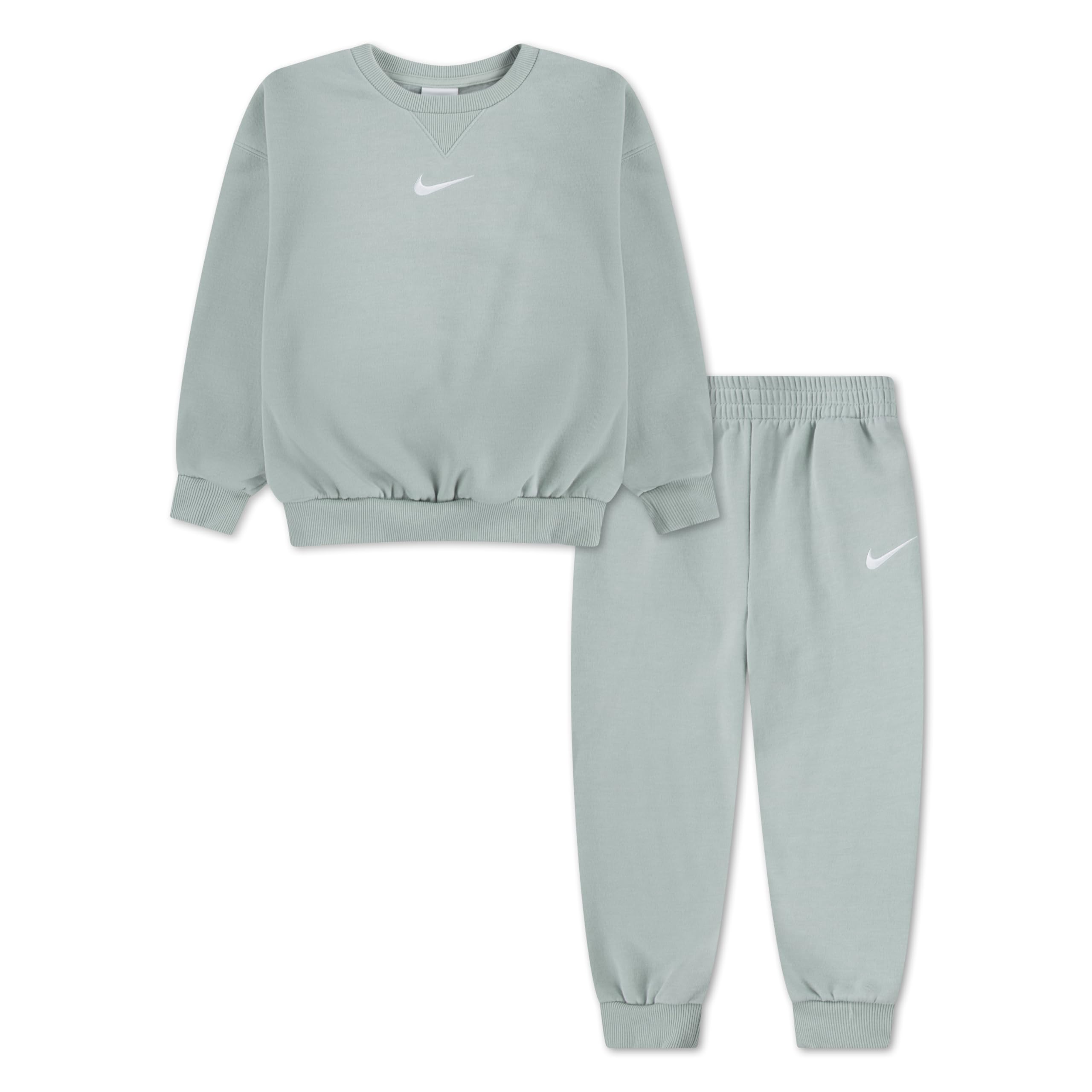 Nike Girls Green 'S Essential Fleece Tracksuit In  6 Years/7 Years Size 6 Kids