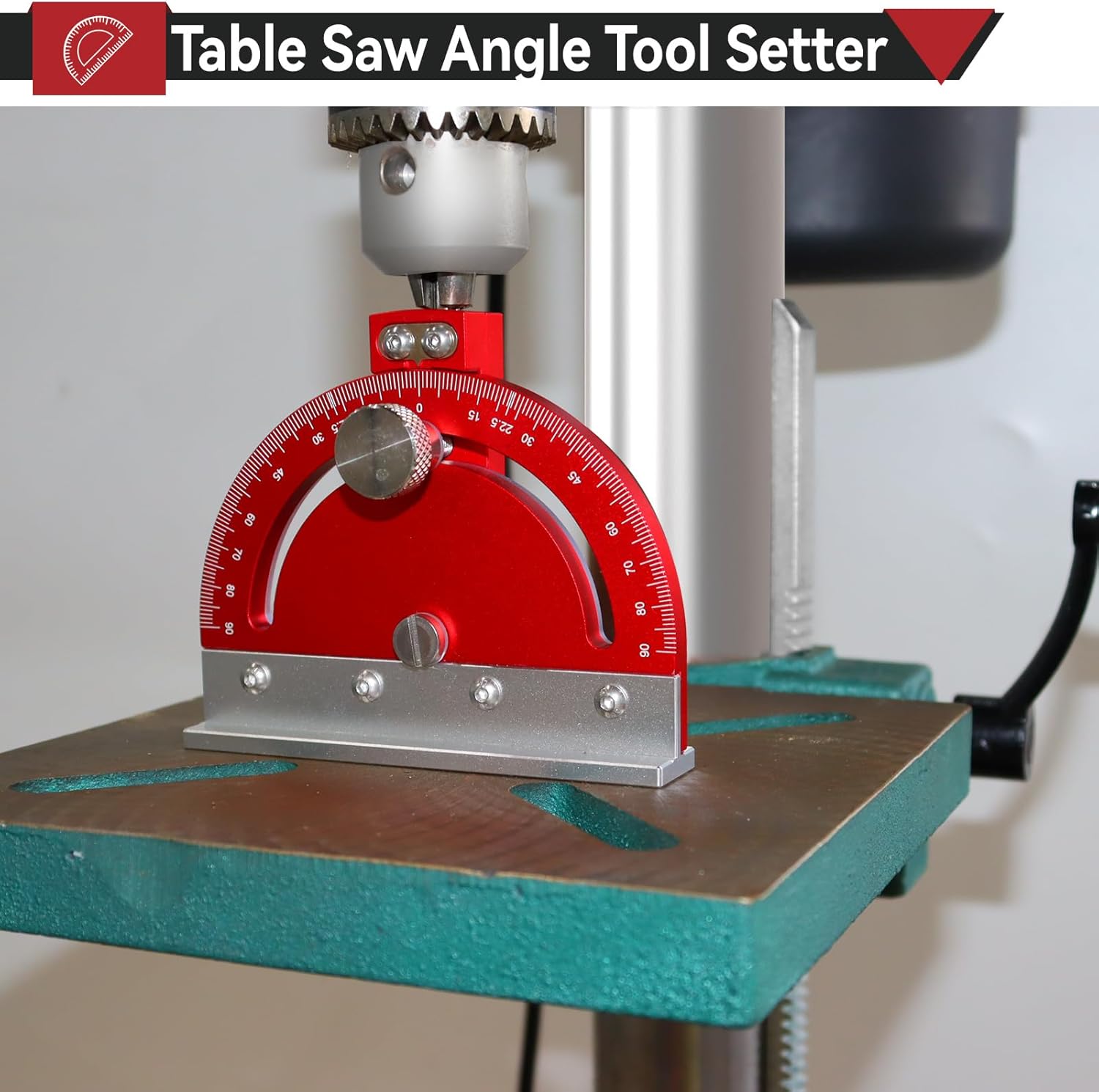 Multi-Angle Drill Press Protractor Angle Drill Guide, Table Saw Angle Tool Setter, Adjustable Drilling Machine Angle Locator, Precision Scale -85° To 85° Range Red