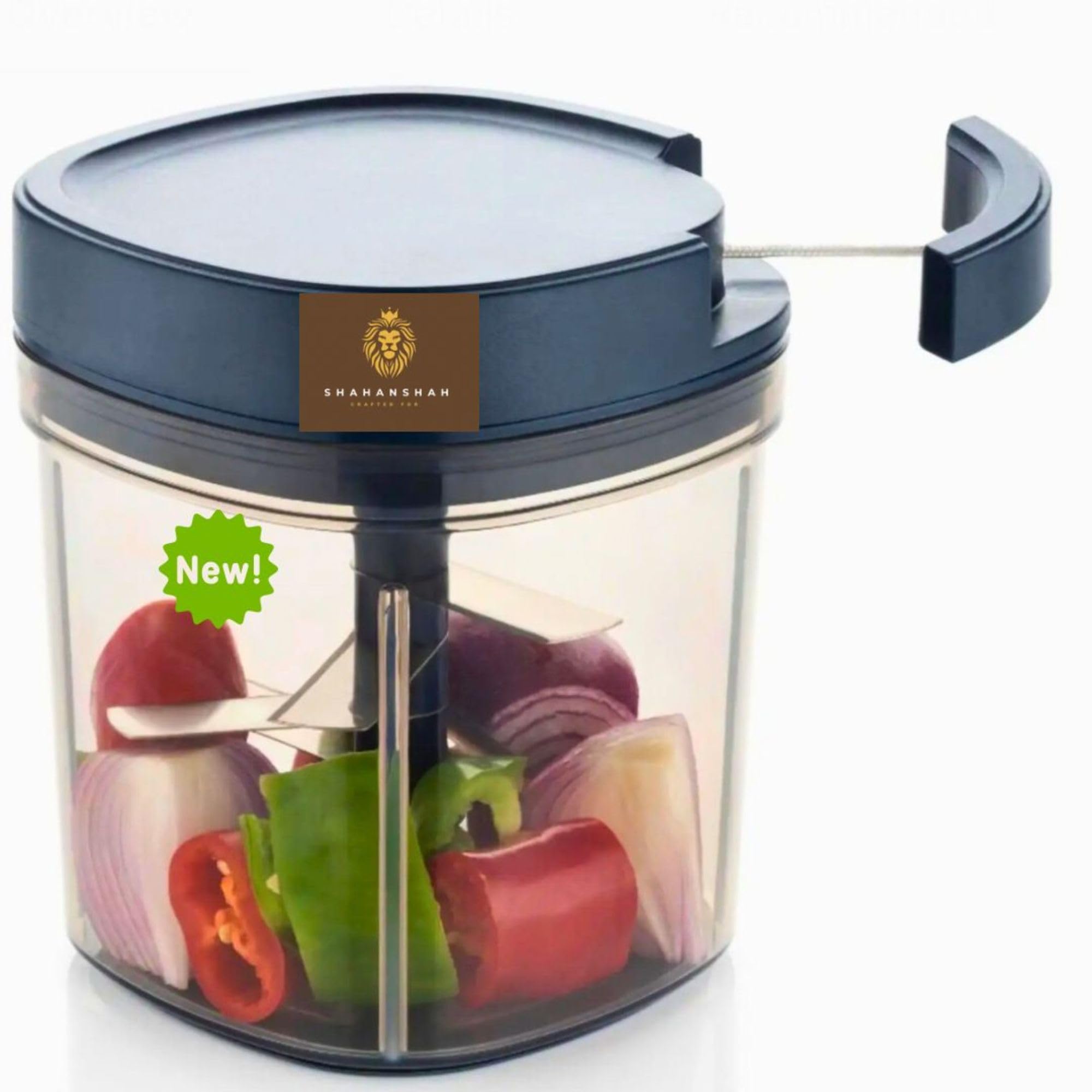 SHAHANSHAH Premium Master Chopper Square 900ml.Multipurpose Manual Vegetable, Dry Fruit and Onion Handy Quick Chopper Machine for Kitchen with 6 Stainless Steel Blade 900 ml Blue (B0DFDQHVX8) Amazon Price History, Amazon Price Tracker