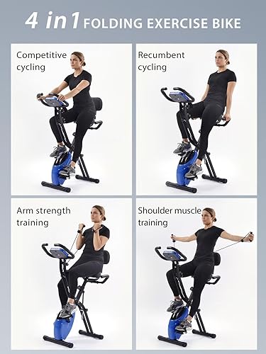 Miniatura 2 de Merax Bicicleta de entrenamiento para el hogar bicicleta estática reclinada 4 en 1 y posiciones verticales de bicicleta de ciclismo para interiores,