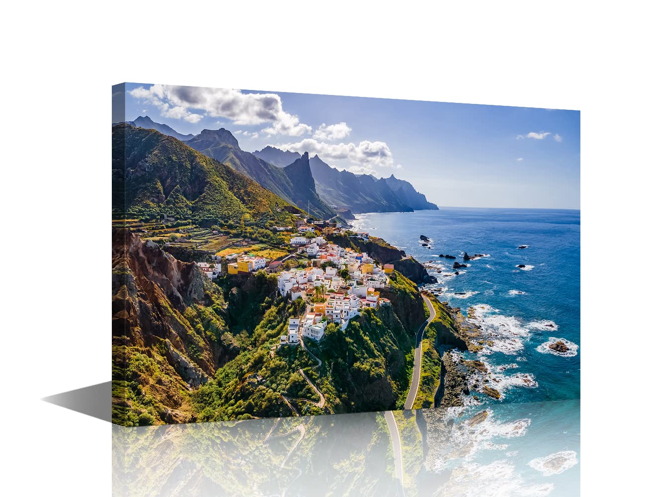 Canvas Wall Art Coastal Village at