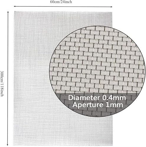 Miniatura 9 de KISKIS Malla de alambre tejida de acero inoxidable 304, malla de malla de alambre para ventana, evita que ratones ratones, serpientes, avispones y