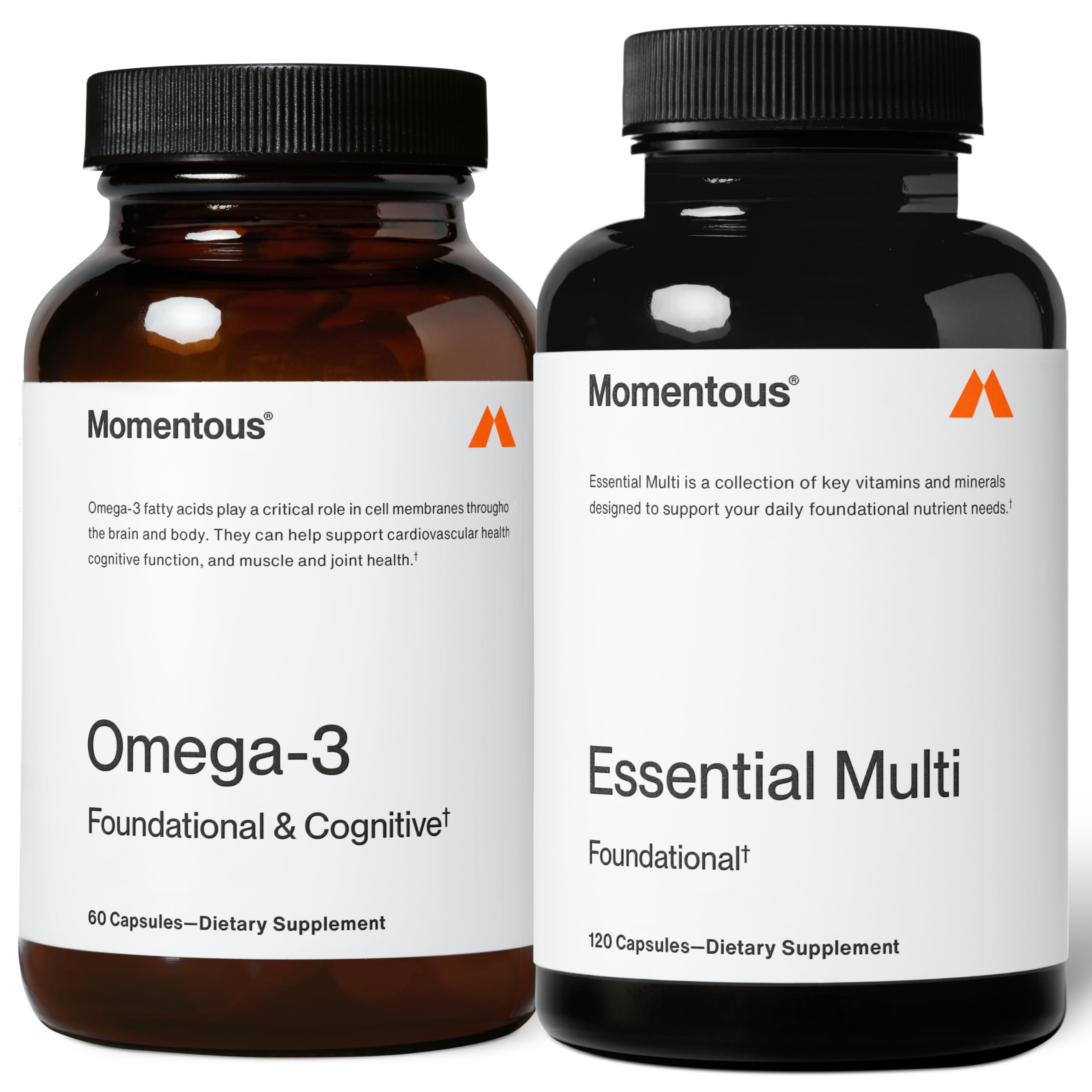 Omega-3 + Multi Stack - Daily 1600mg Fish Oil Supplement & Complete Essential Vitamin & Mineral Complex to Support Joint Health, EPA & DHA - NSF Certified, Gluten & GMO-Free (30 Servings)