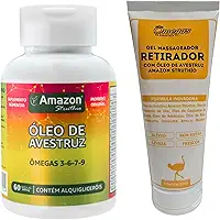 Kit 1 Óleo De Avestruz Caps + Gel Retirador Amazon Struthio Sem Sabor