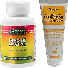 Kit 1 Óleo De Avestruz Caps + Gel Retirador Amazon Struthio Sem Sabor