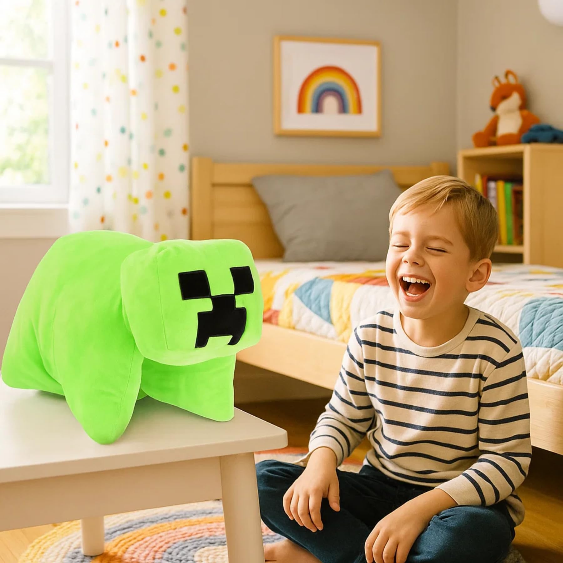 Minecraft Creeper Kuschelkissen – Offizielles 2-in-1 Plüschkissen & Kissen für Kinder – Gaming Geschenkidee in Grün