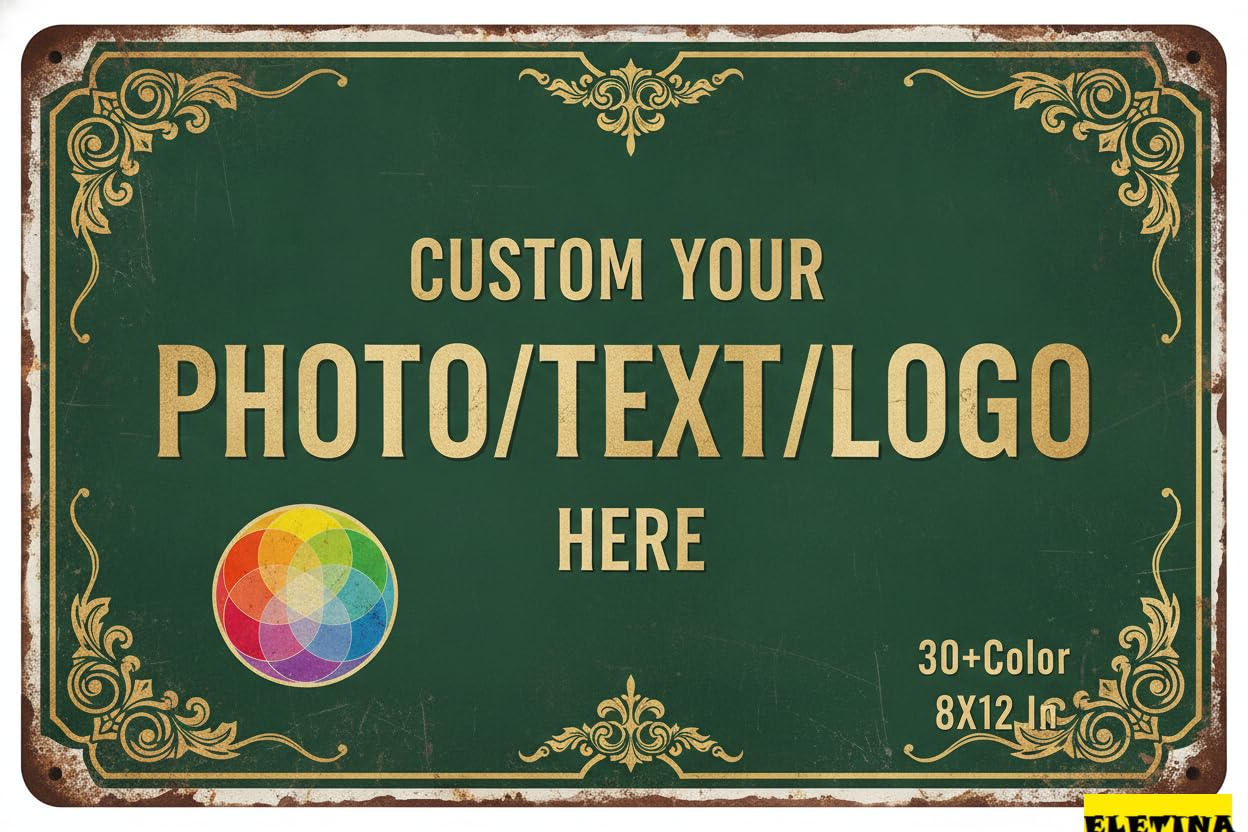Personalized Sign for Man Cave Custom S, Personalized Aluminum With Your Photo Text Logo Office, Business, Workplace, Office, Home, Delivery S, 8x12 Inch Private Property Decorative