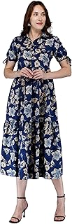 Siya Women's Rayon Button-Down Front Collar Neck Half Sleeve with Zipper Floral Printed Maternity Kurti-picture-10