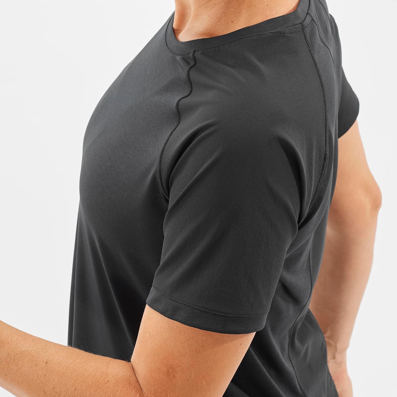 Salomon Women's Outline Outdoor Short Sleeve T-Shirt, DEEP Black, XL