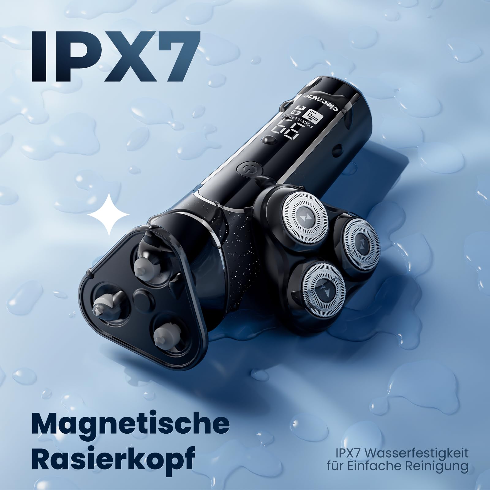 Magnetisch Originalscherköpfe,Ersatzscherkopf für Elektrische Rasierer der Cleanwise RSCF-8330L,Einfach zu Wechseln,1-Packung