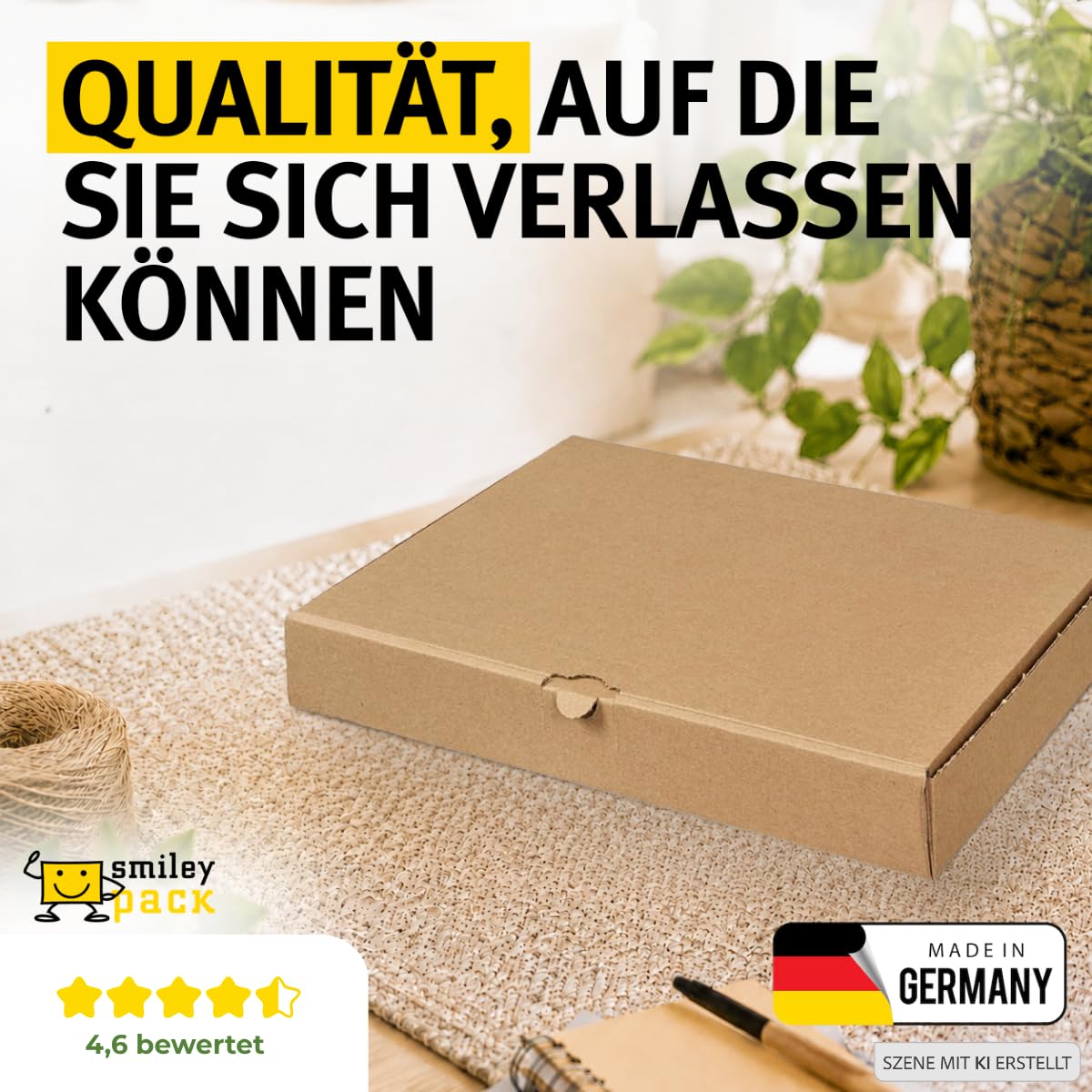 100 cartons Maxibrief, marron, taille et quantité au choix, carton d'expédition, marchandises, envoi de livres, carton postal, Poste DHL Hermes DPD GLS UPS (320 x 230 x 50 mm, marron)