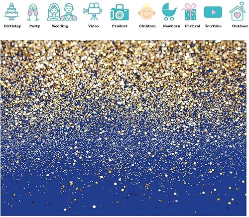 Miniatura 9 de SJOLOON Telón de fondo negro y dorado con puntos dorados, telón de fondo de vinilo para fotografía, fondo de astronacto vintage para fiesta de